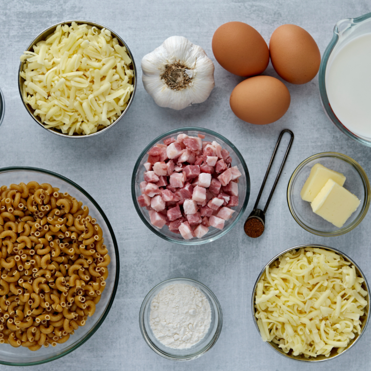 Air Fryer Carbonara Mac and Cheese