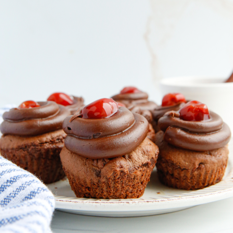 Air Fryer Chocolate Cherry Cupcakes