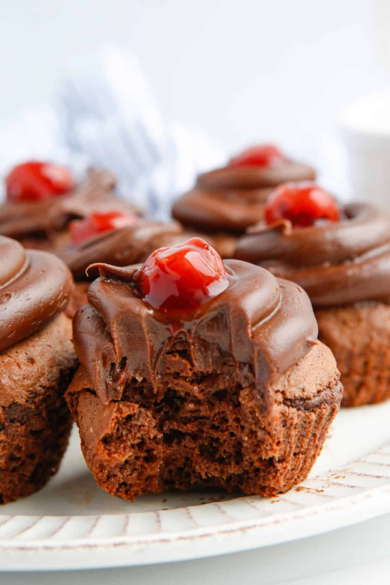 Air Fryer Chocolate Cherry Cupcakes