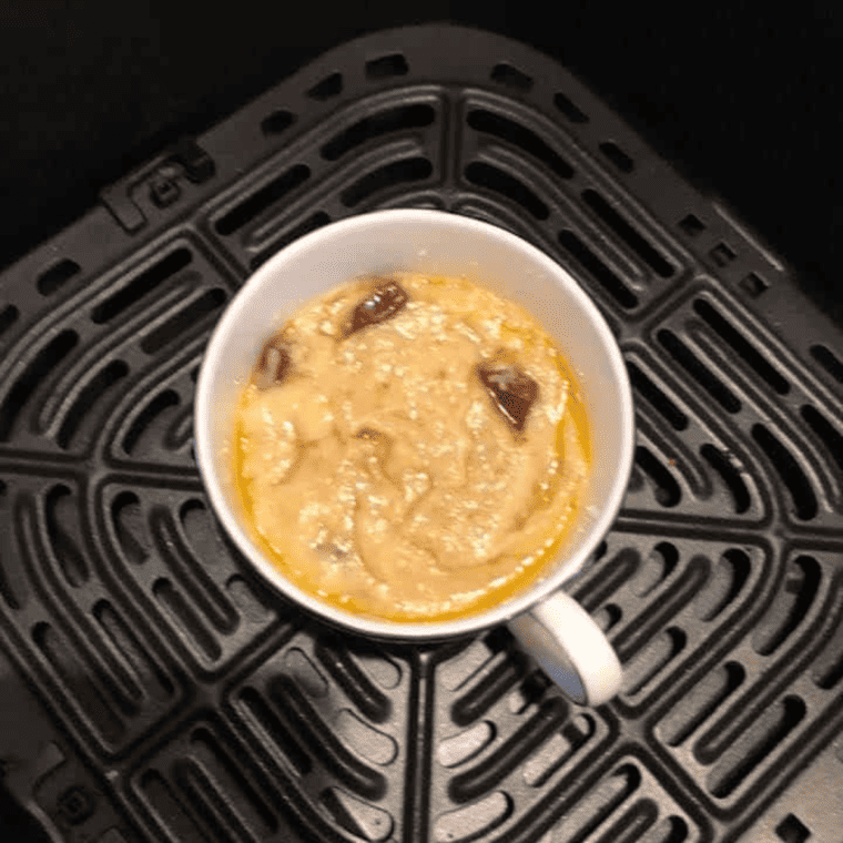 Air Fryer Chocolate Chip Mug Cake