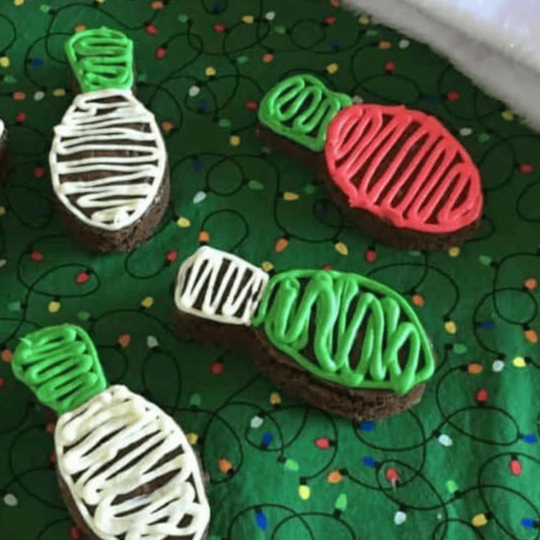 Air Fryer Christmas Light Brownies