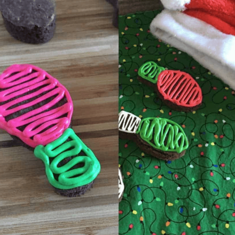 Air Fryer Christmas Light Brownies