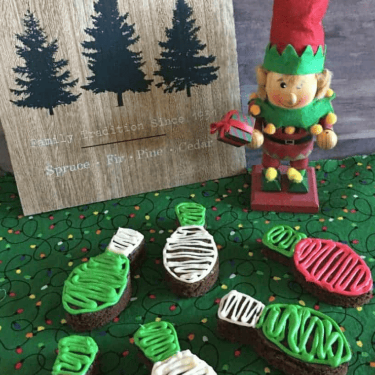 Air Fryer Christmas Light Brownies