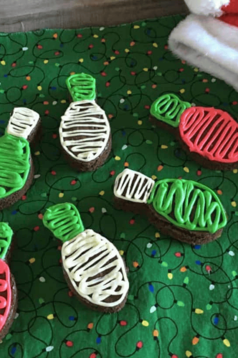 Air Fryer Christmas Light Brownies