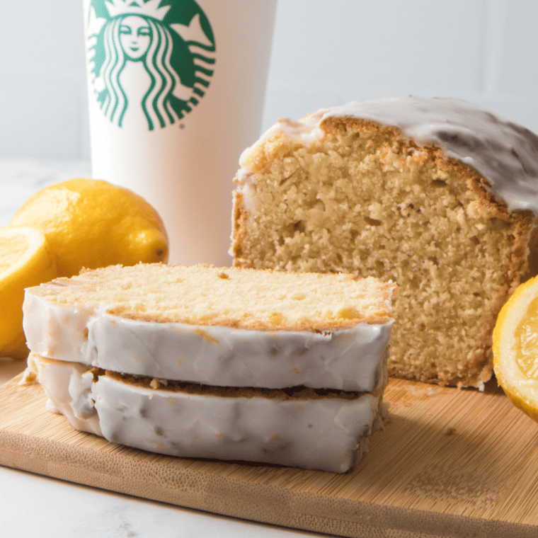 Air fryer copycat Starbucks iced lemon loaf with lemon glaze