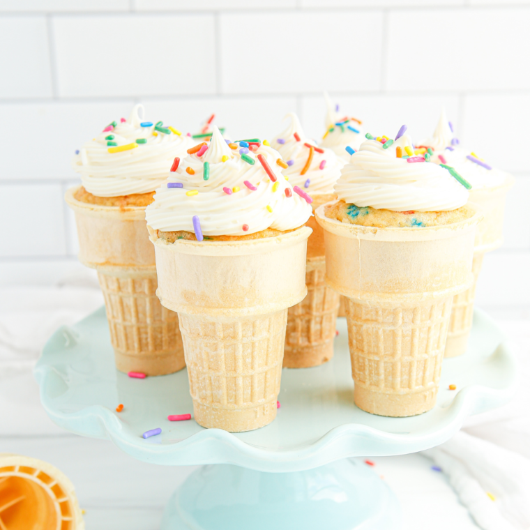 Air Fryer Ice Cream Cone Cupcakes