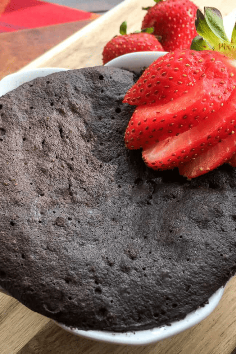 Air Fryer Chocolate Protein Mug Cake
