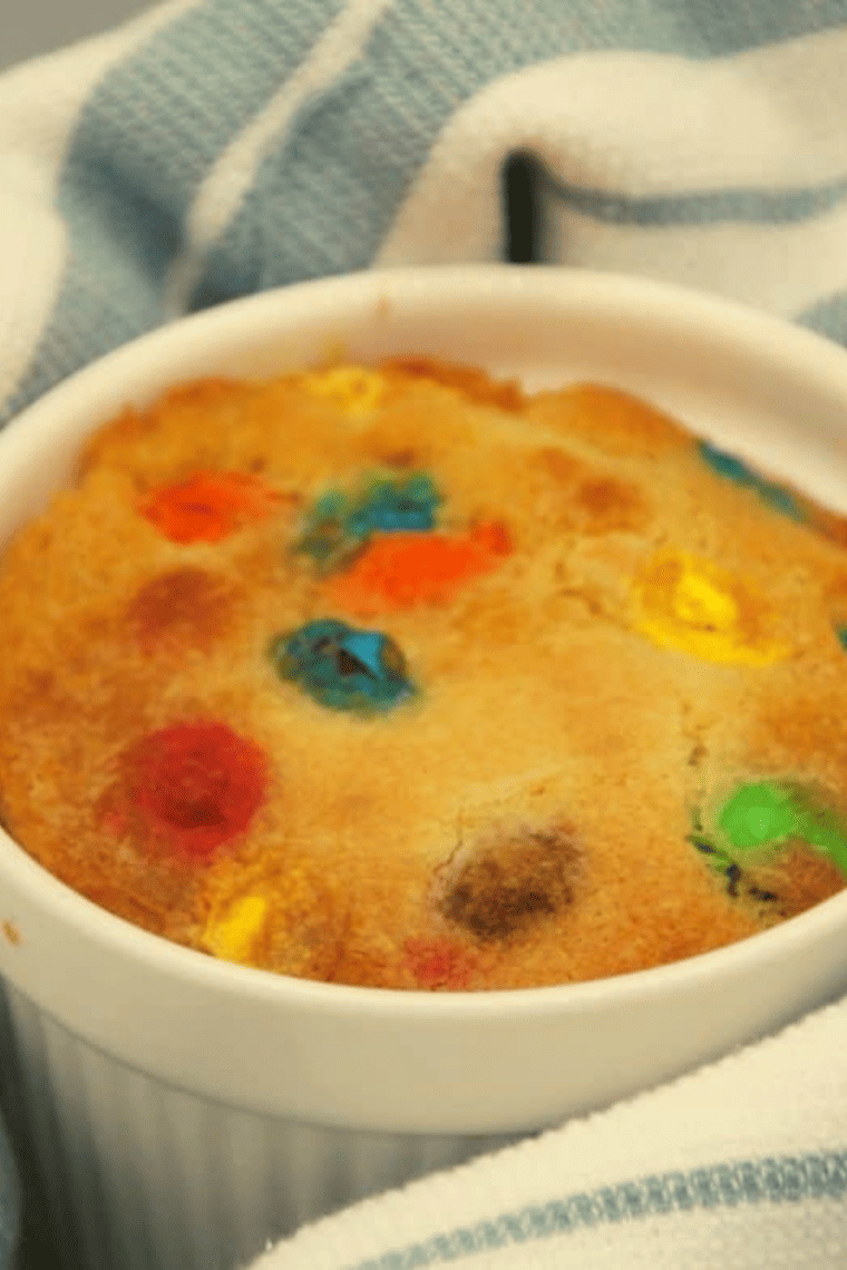 Air Fryer M&M Mug Cake