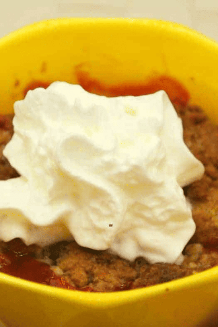 Air Fryer Mug Strawberry Cobbler