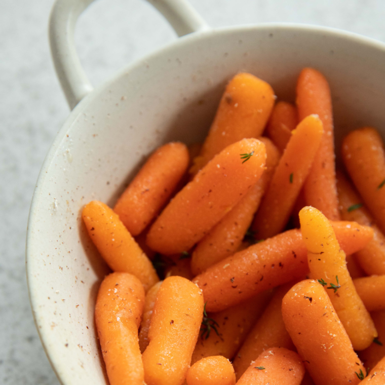 Close-Up of Air Fryer Ranch Carrots - "Close-up view of golden-brown Air Fryer Ranch Carrots, perfectly seasoned."