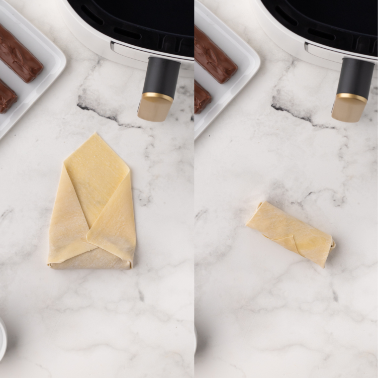Air Fryer Snickers Egg Rolls