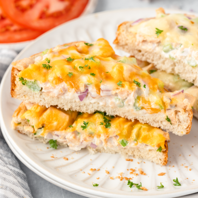 Air Fryer Tuna Melt on Plate