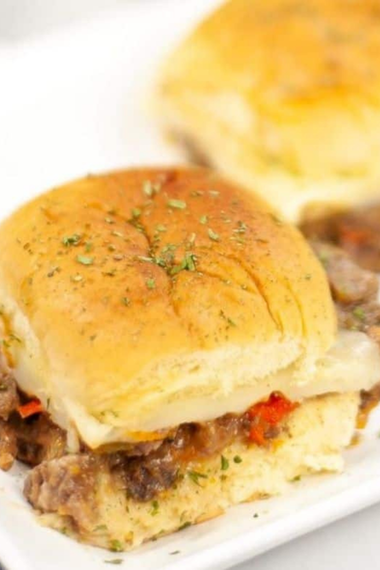 Instant Pot Philly Cheesesteak Sliders