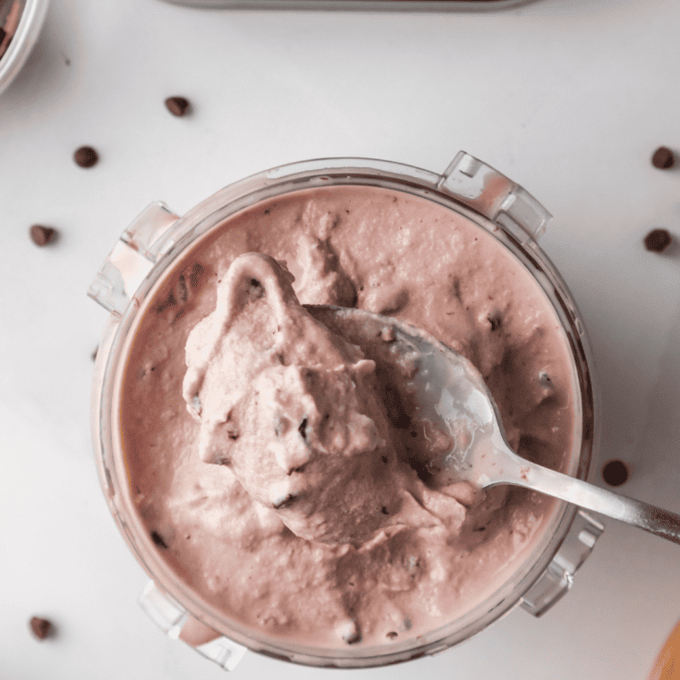 Add the mix ins to the center of the ice cream.