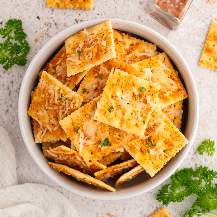 Crispy Old Bay saltine crackers cooked in the air fryer