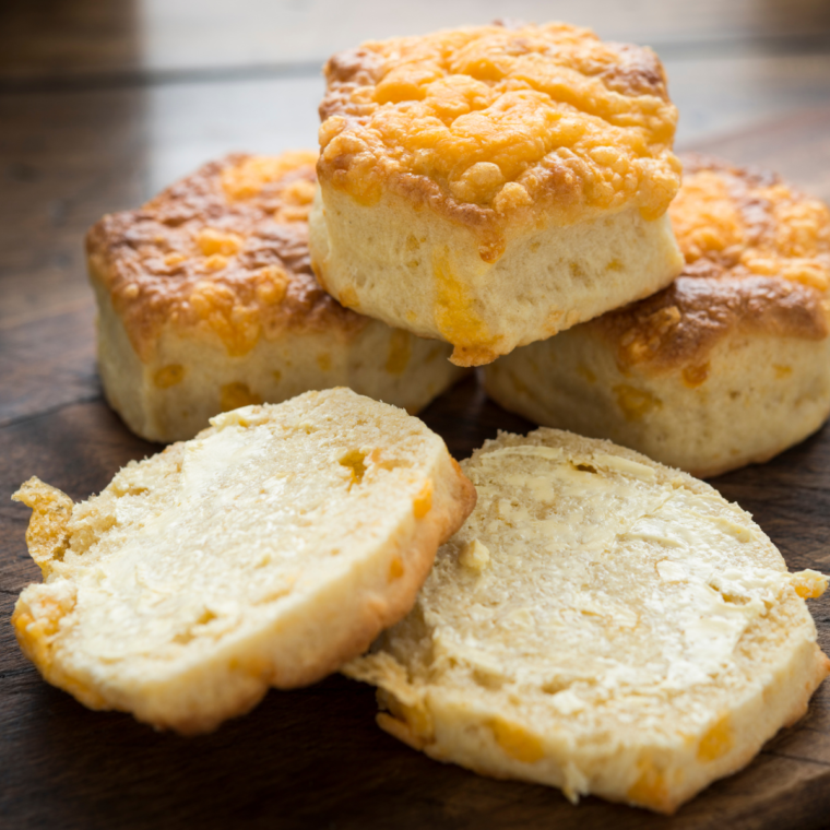 Air fryer cheese scones made with herbs and bacon variations