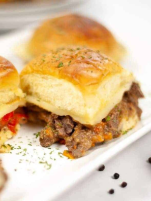 Instant Pot Philly Cheesesteak Sliders