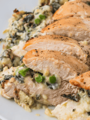 Air Fryer Chicken Stuffed With Artichoke Dip