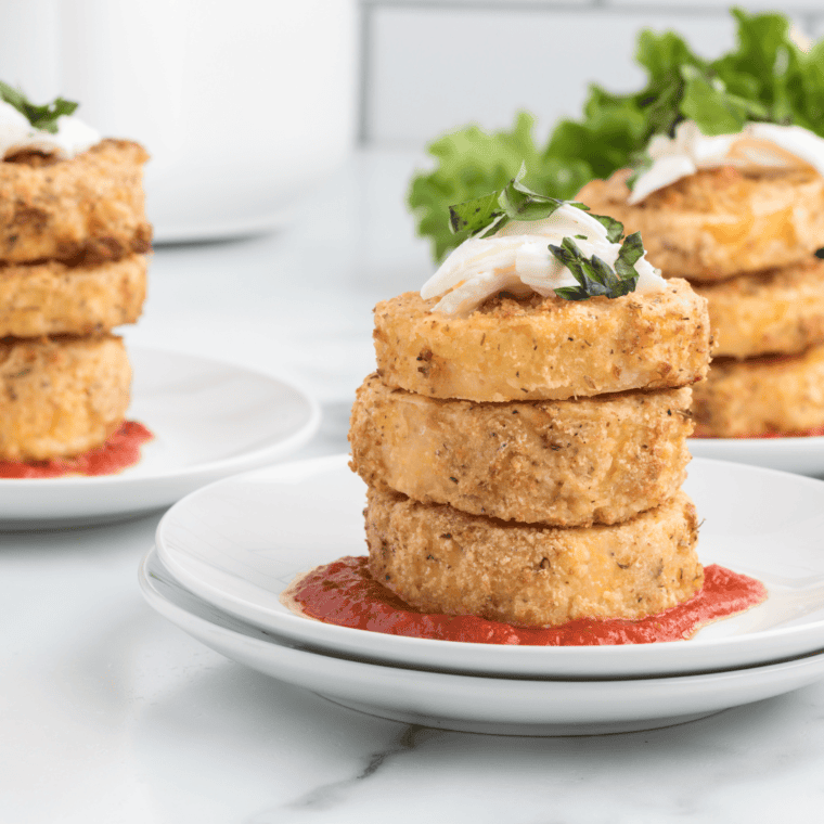Golden, crispy Air Fryer Polenta Cakes with a perfect crust.