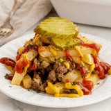 Air Fryer Cheeseburger French Fry Casserole (Easy)