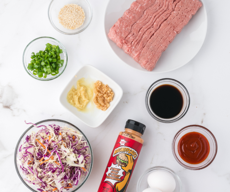 Ingredients Needed For Air Fryer Egg Roll in a Bowl Recipe.