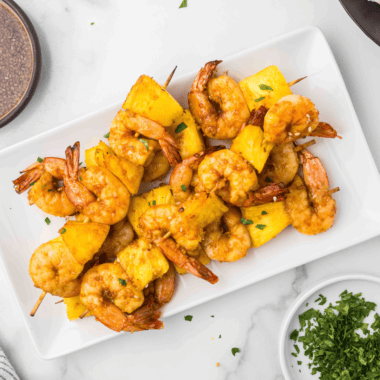 Air Fryer Hawaiian Shrimp Kabobs