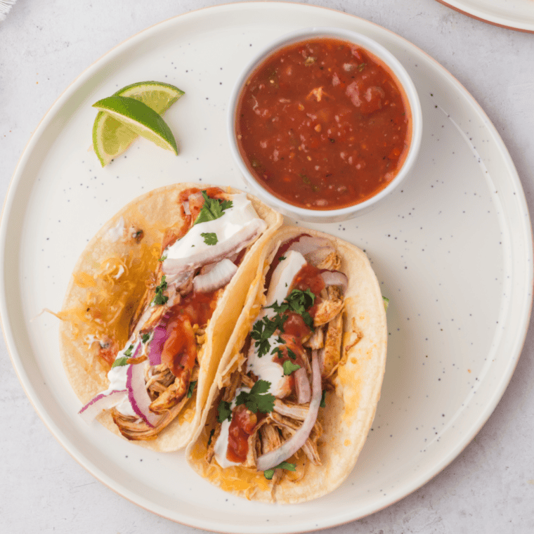Air Fryer Queso Chicken Tacos
