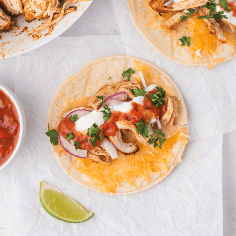 Air Fryer Queso Chicken Tacos