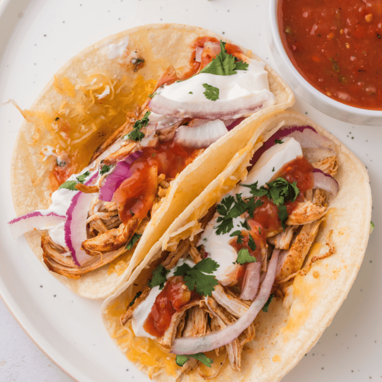 Air Fryer Queso Chicken Tacos