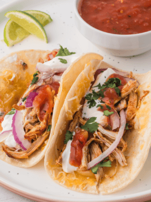 Air Fryer Queso Chicken Tacos