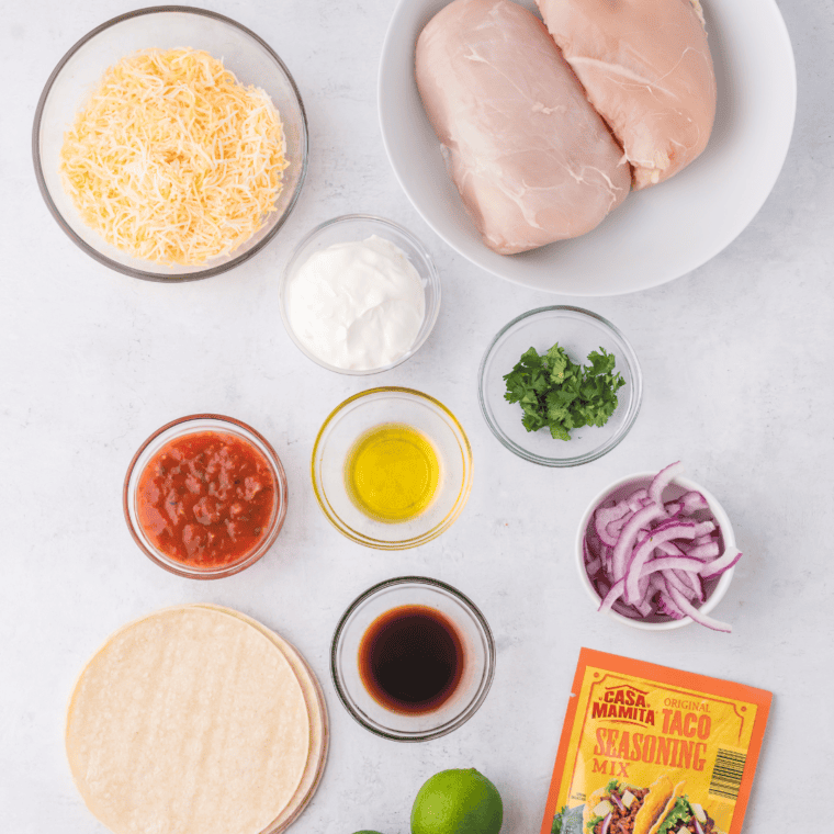 Air Fryer Queso Chicken Tacos