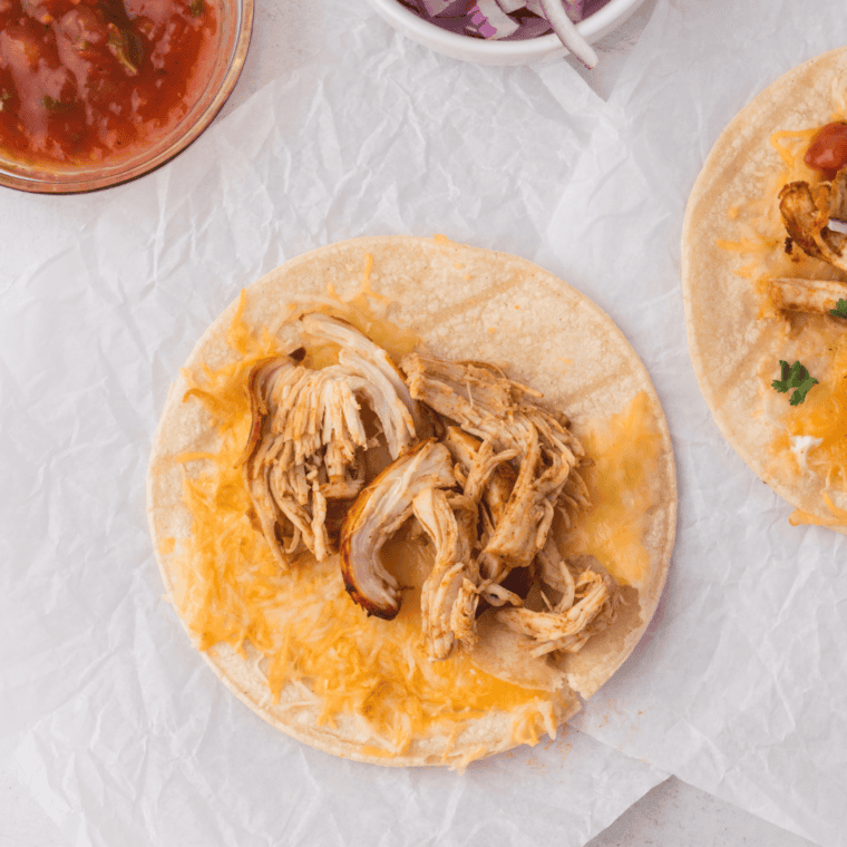 Air Fryer Queso Chicken Tacos