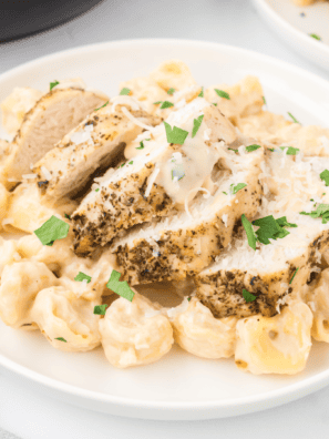 Asiago Tortelloni Alfredo With Grilled Chicken