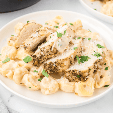 Asiago Tortelloni Alfredo With Grilled Chicken