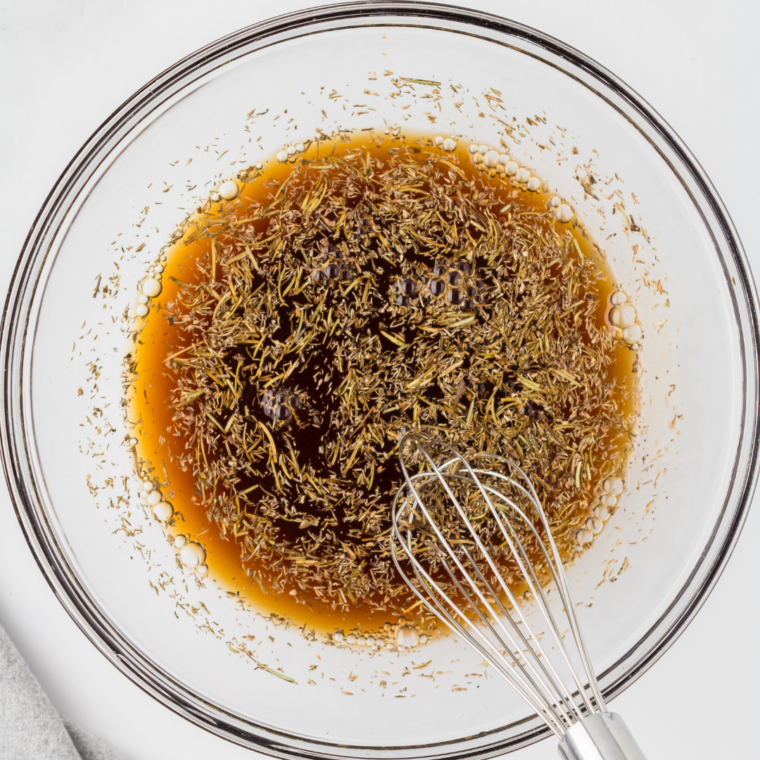 Prepare the marinade for the pot roast.