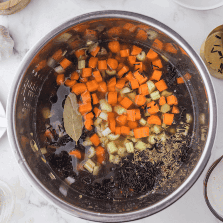 Cooked vegetables in the Instant Pot.