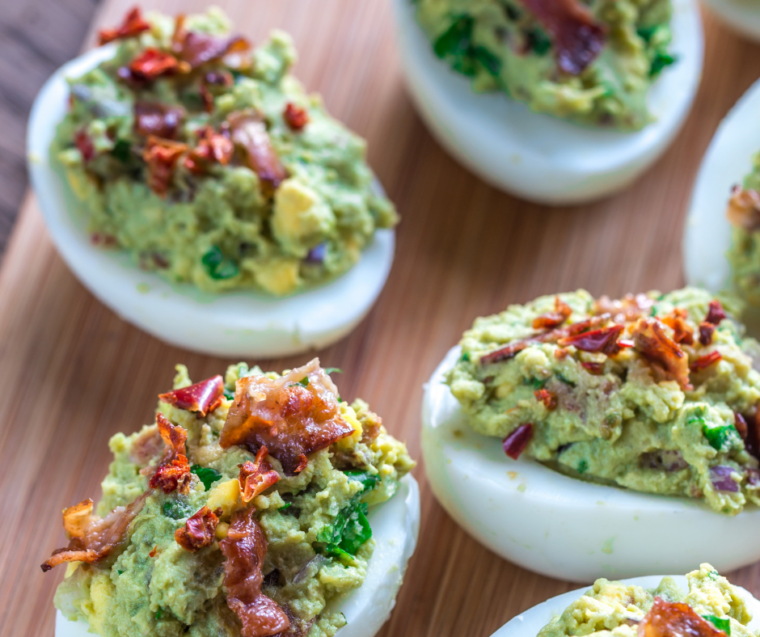 Air Fryer Guacamole Deviled Eggs