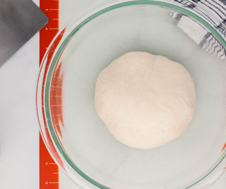 Kneading air fryer sourdough dough with a stand mixer and dough hook until smooth