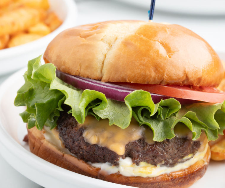 Homemade Copycat Culver’s Butter Burger with a buttery bun and juicy beef patty.