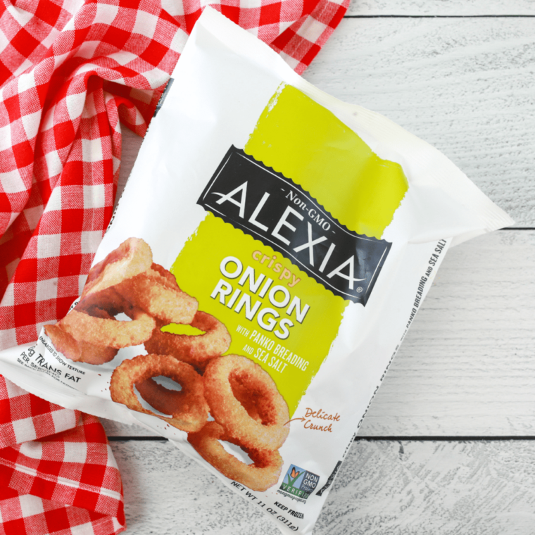 overhead: a bag of alexia frozen onion rings