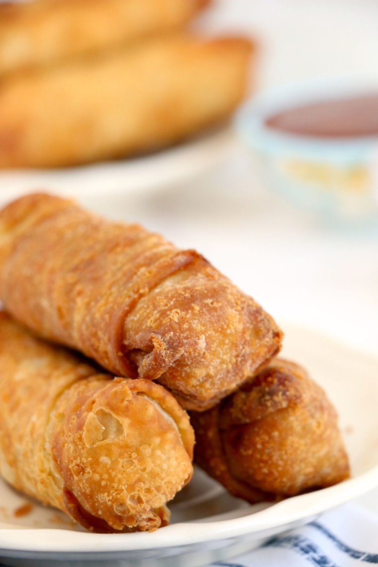 Plate of Air Fryer Great Value Egg Rolls