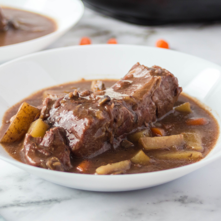 "Perfectly cooked roast beef made in the Ninja Foodi Possible Cooker Pro, tender and juicy for a delicious meal."