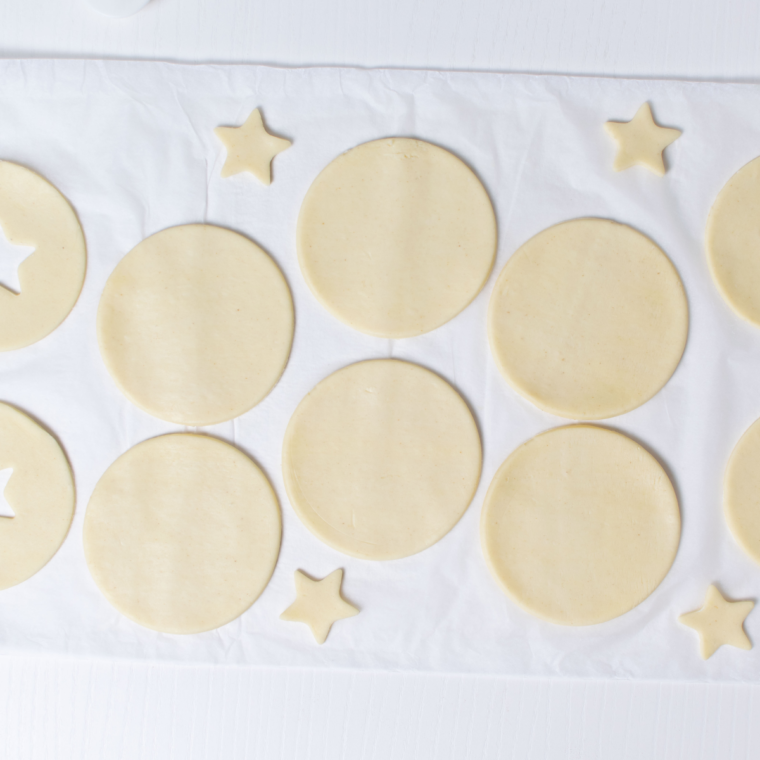 Rolling out dough for Air Fryer Mincemeat Pies.