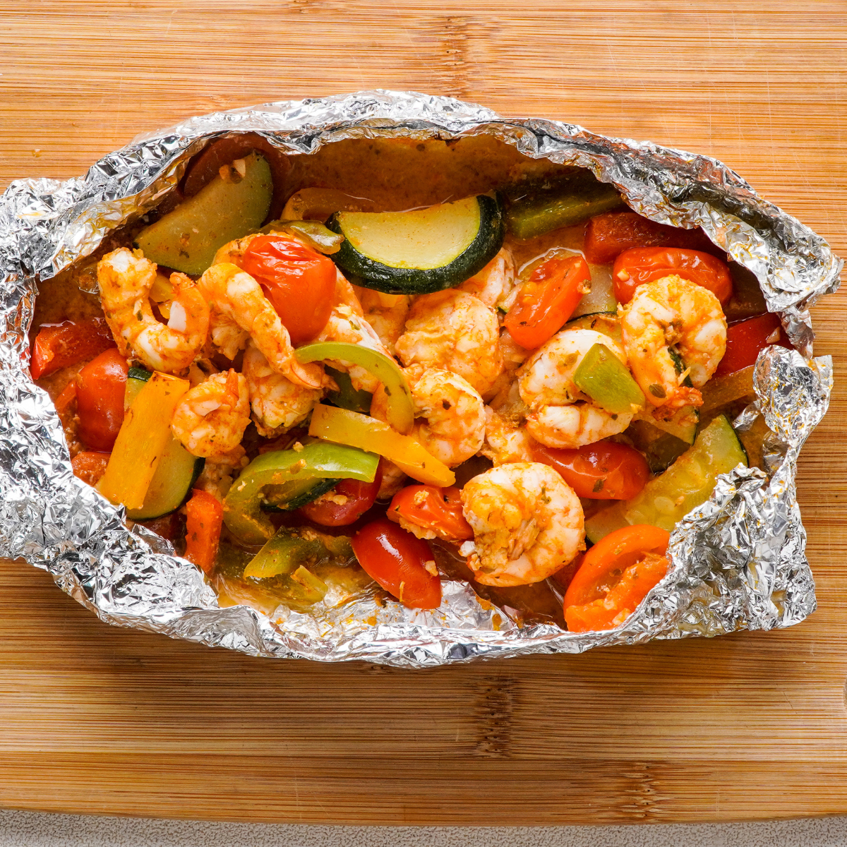 Air Fryer Shrimp Foil Packets