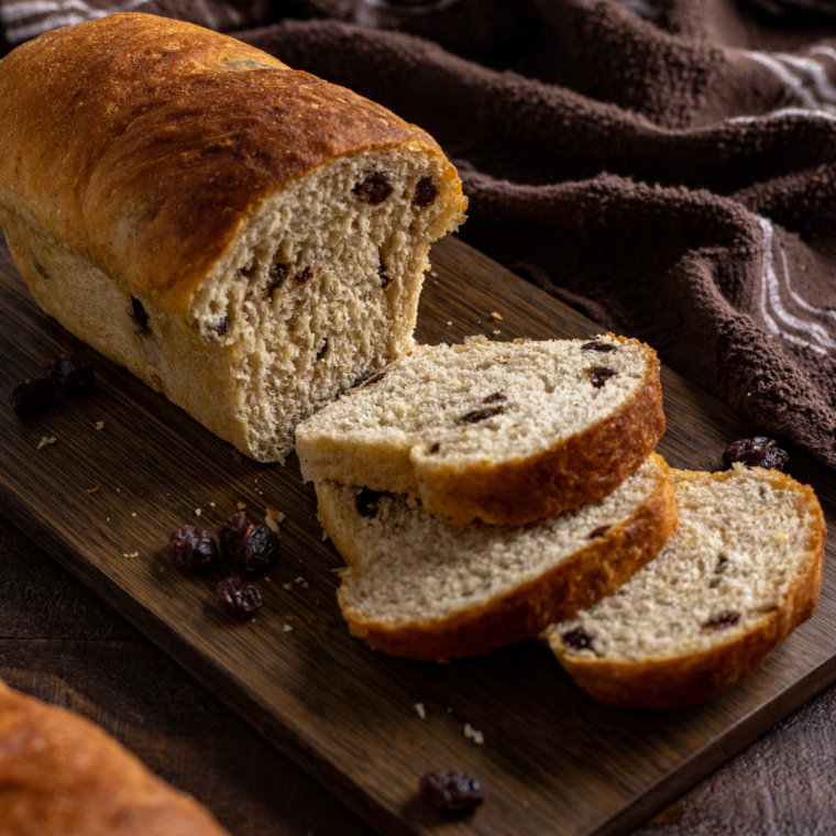 Freshly baked Publix Breakfast Bread served on a plate, with a golden-brown crust and soft, fluffy interior.