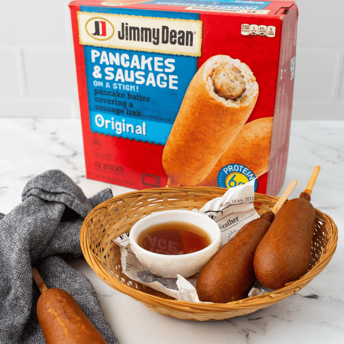 Air Fryer Jimmy Dean Pancakes and Sausage on a Stick