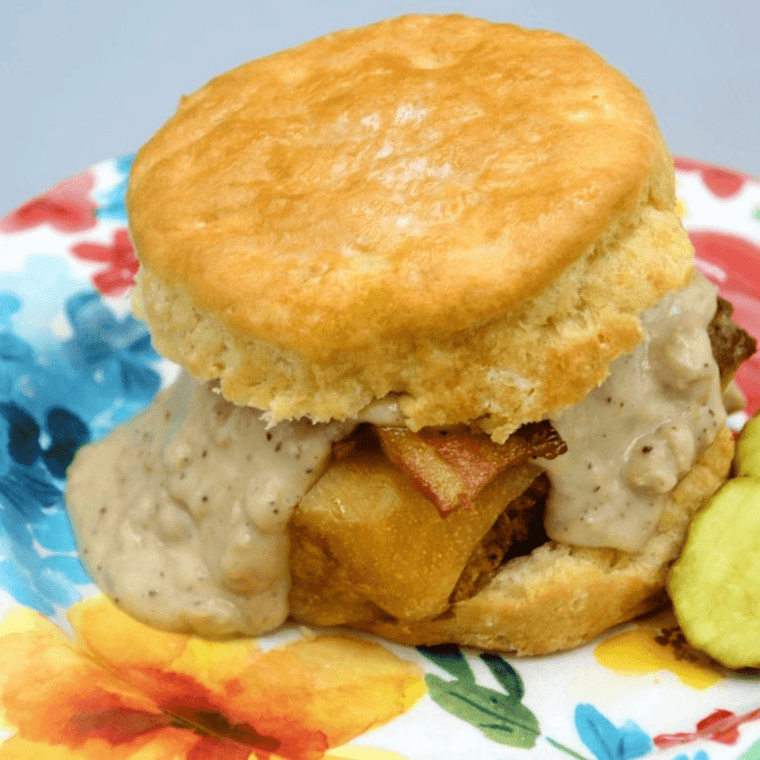 Homemade Hardee's-style biscuits, golden and flaky, fresh out of the oven, or air fryer.