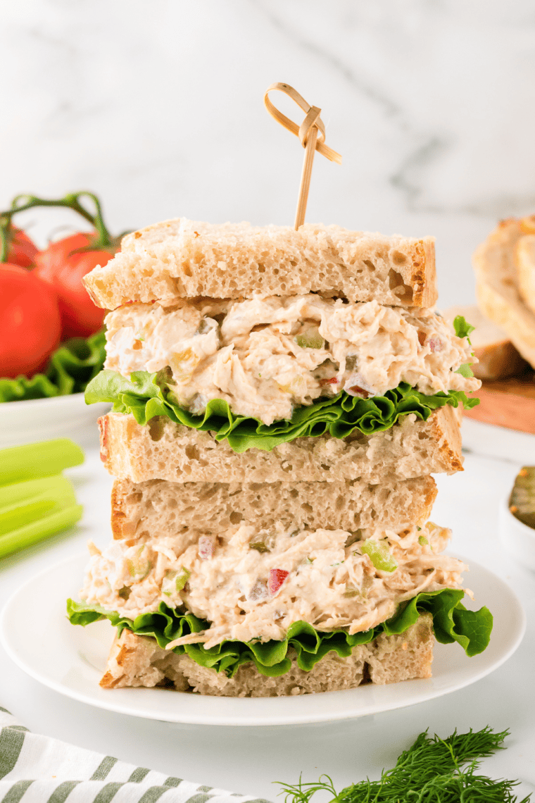 Napa Almond Chicken Salad (Panera Copycat) with chicken, almonds, grapes, celery, and creamy dressing served in a bowl