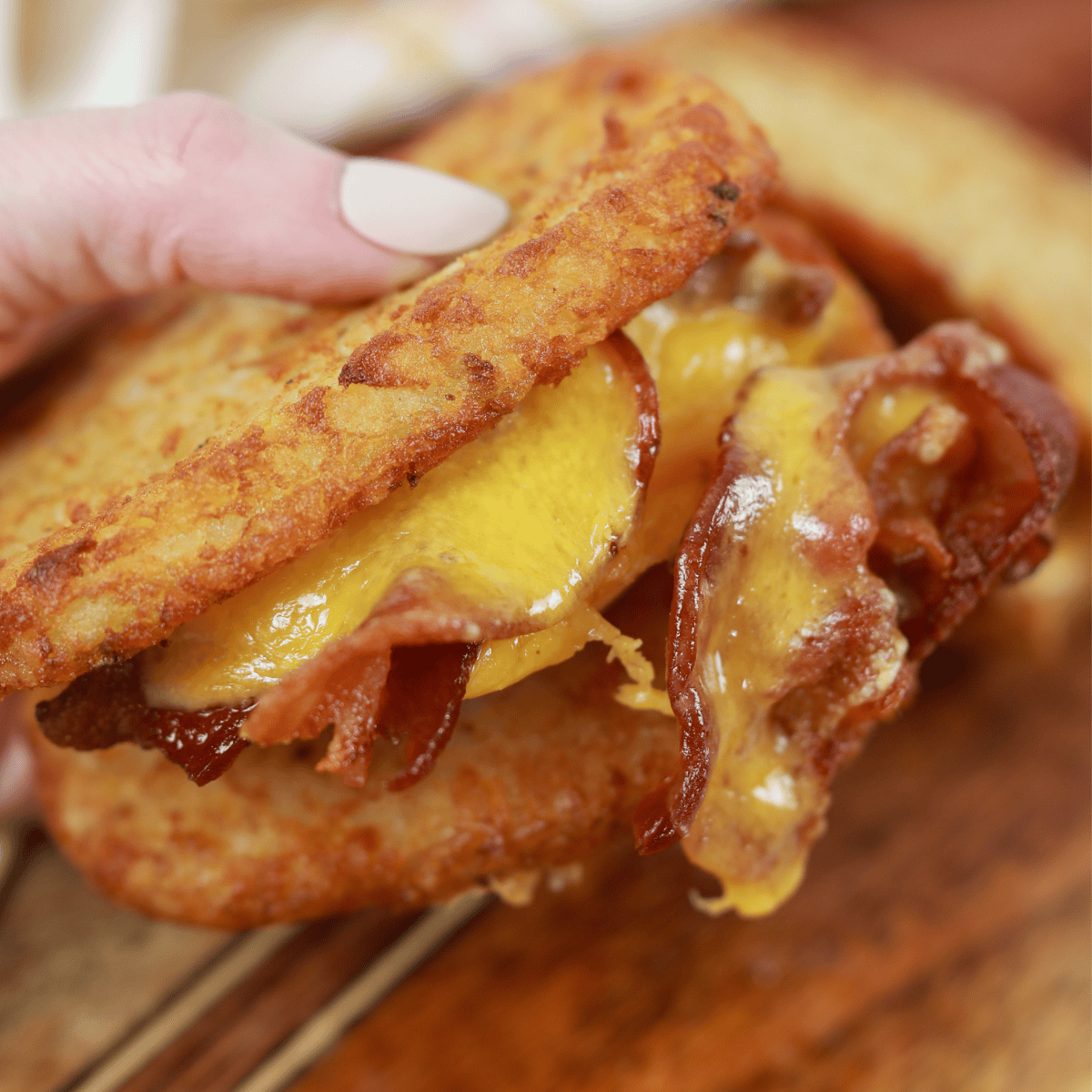 Air Fryer Hash Brown Breakfast Sandwiches