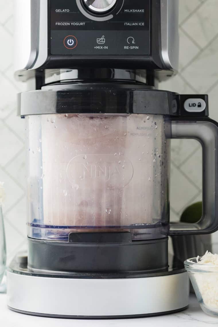 Ninja Creami pint container sealed with lid, ready to freeze for 24 hours until solid
